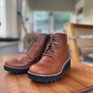 Eileen Fisher Brown Leather Crew Boot
